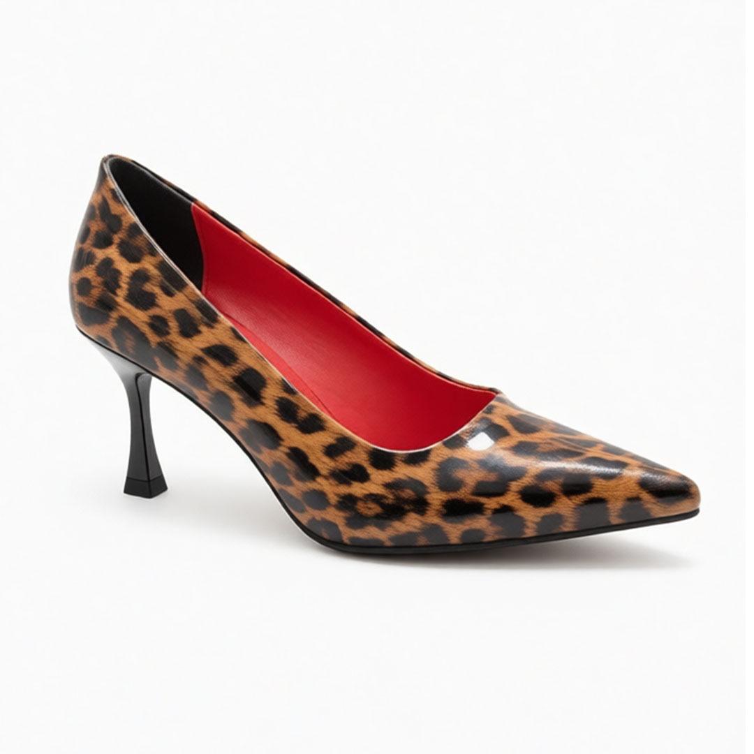 Glossy leopard Heels 7CM