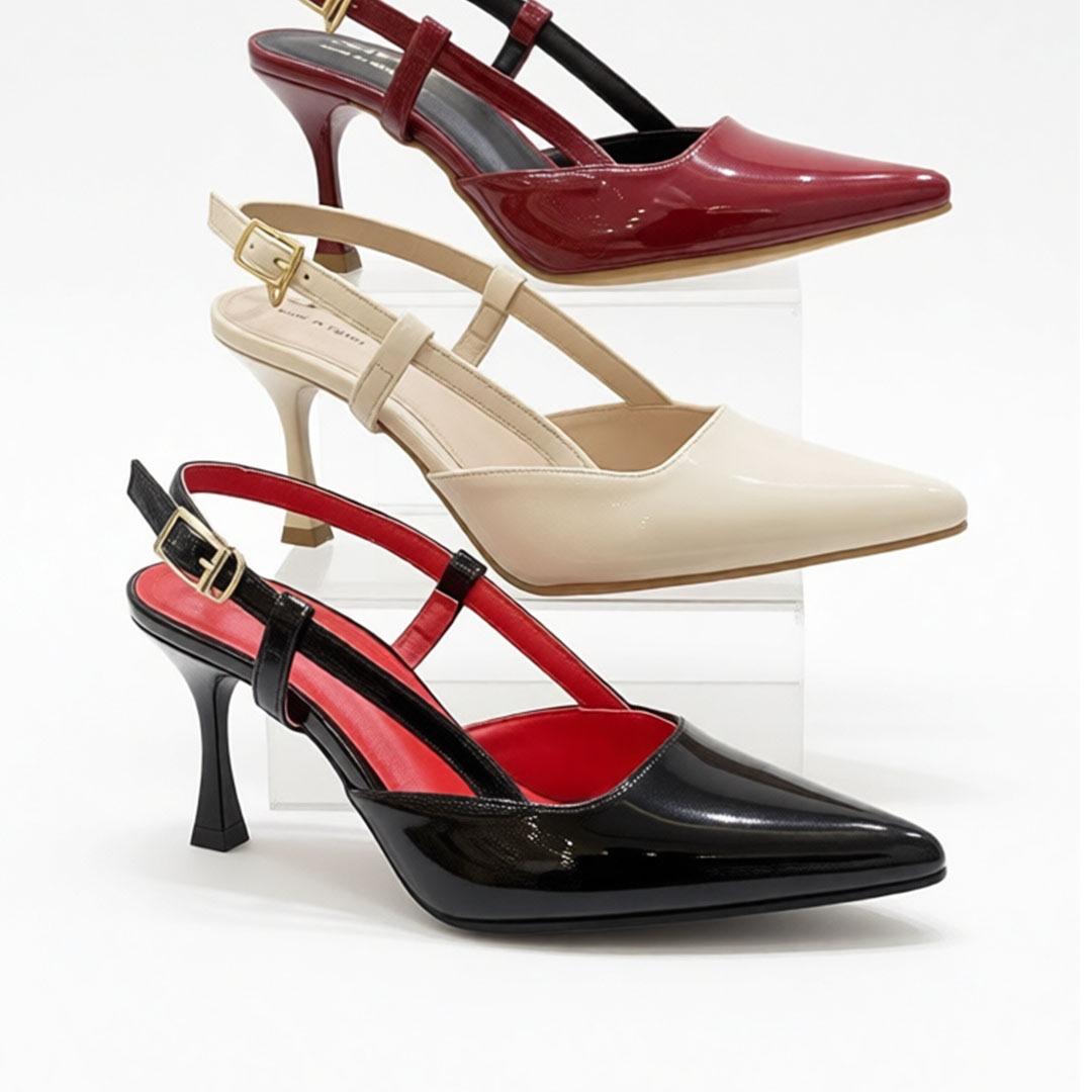 Glossy Patent Slingback 7CM